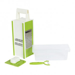 Razatoare multifunctionala cu recipient, Multi Purpose Grater, Alb/Verde - Img 2