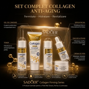 Set Complet SADOER Collagen Anti-Aging – 5 Produse pentru Hidratare, Fermitate și Revitalizarea Tenului