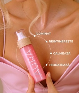 Spray cu peptide pentru fata, corp si par AURA Peptide Shimmer, 100 ml, Cocosolis - Img 2