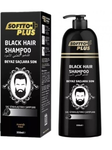 Vopsea de par semipermanent tip Sampon Softto+ Plus pentru par negru, acopera parul alb