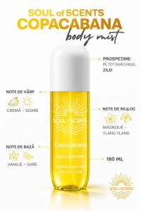 Body Mist Copacabana Soul of Scents 180ml – Spray Parfumat Floral & White Flower - Img 2