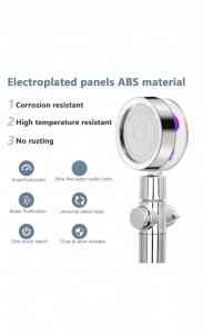 Cap de dus 360 grade, filtru apa, micro-duze pentru presiune, buton oprire albastru - Img 6
