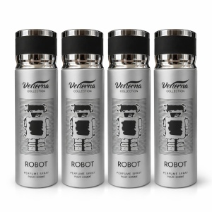 Pachet 4x Body Mist Robot Verona Collection 200ml – Parfum Masculin Modern & Fresh