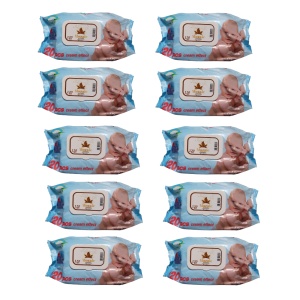 Pachet Smart Value 10x Șervețele Umede Mozaic Cream Effect 120 buc pentru Bebeluși