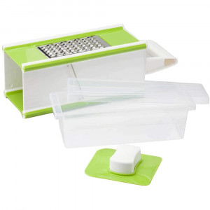 Razatoare multifunctionala cu recipient, Multi Purpose Grater, Alb/Verde - Img 3