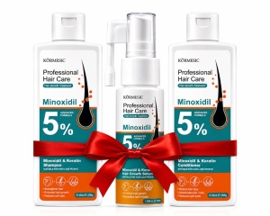 Set KÖRMESIC Professional Hair Care cu Minoxidil 5% & Keratin – Șampon, Balsam și Ser pentru Îngrijirea Părului