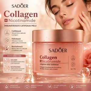 Cremă Gel Facială SADOER cu Colagen și Nicotinamidă 110 g – Hidratare, Fermitate și Luminozitate - Img 2