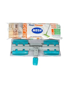 Mop Profesional EasyFlat cu Mecanism de Compresie + Lavetă Microfibră Inclusă, 120 cm, Compatibil cu Șervete Umede - Img 4