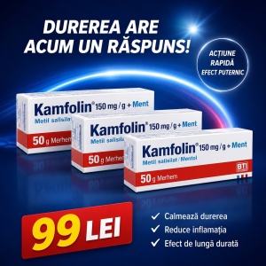 Pachet 3 x Crema Antiinflamatoare Kamfolin 150mg/g+100 mg/g Merhem