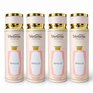 Pachet 4x Body Mist Idyllic Verona Collection 200ml – Parfum Damă Fresh & Elegant