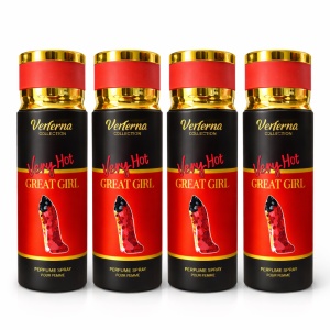 Pachet 4x Body Mist Very Hot Great Girl Verona Collection 200ml – Parfum Damă Seducător & Elegant