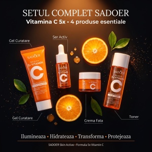 Pachet Promo Vitamin C Glow Ritual – Set Complet SADOER pentru Îngrijirea Tenului - Img 3
