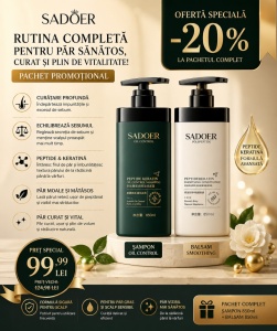 Șampon SADOER Oil Control cu Peptide și Keratină 850 ml – Pentru Păr Gras și Controlul Sebumului - Img 6