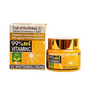 Fruit of the Wokali Cremă Facială Albitoare cu Vitamina C 99% – Anti-aging și Îndepărtarea Pistruilor 50 g.