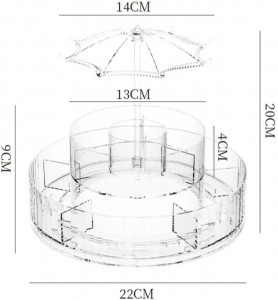 Organizator de machiaj rotativ d Vanity 360 cu umbrela - Img 3
