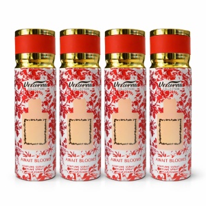 Pachet 4x Body Mist Verona Collection Await Blooms 200ml – Parfum Floral Dulce pentru Femei