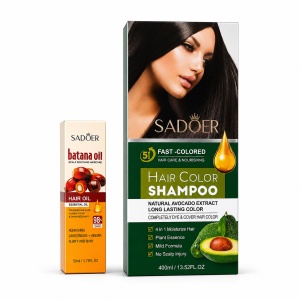 Pachet Promo Black Batana Care – Șampon Nuanțator SADOER + Ulei de Batana