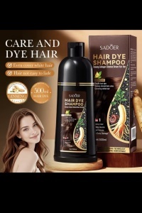 SADOER Hair Dye Shampoo 4in1 cu Ginseng si Colagen - Saten Castaniu (Chestnut Brown), 500ml