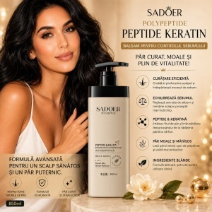 Șampon SADOER Oil Control cu Peptide și Keratină 850 ml – Pentru Păr Gras și Controlul Sebumului - Img 4