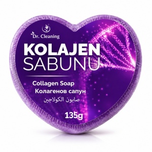 Săpun Parfumat cu burete 2 in 1 Dr. Cleaning în Formă de Inimă, 135g – Diverse Arome - Img 5