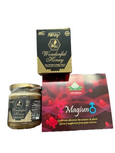 Set de Magiun si Miere Wonderful Honey pentru intarziere si potenta , 240 g+ 12 plic