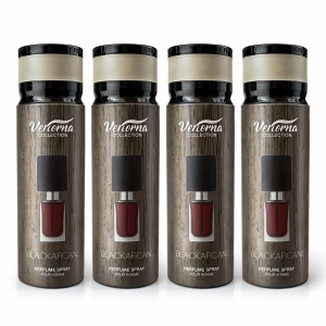 Pachet 4x Body Mist Black Jacamo Verona Collection 200ml – Parfum Bărbați Elegant & Misterios