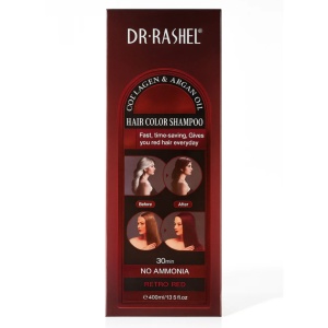 Șampon Colorant Dr. Rashel Retro Red – Colagen & Ulei de Argan, Fără Amoniac, 400ml