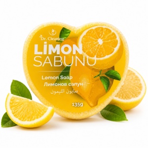Săpun Parfumat cu burete 2 in 1 Dr. Cleaning în Formă de Inimă, 135g – Diverse Arome - Img 2
