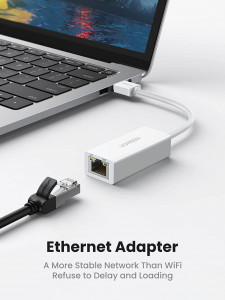 Adaptor Ethernet Ugreen CR110 Usb 2.0 la RJ45 alb - Img 2