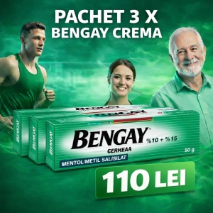 Pachet 3 x BENGAY Crema 50g – Unguent pentru dureri musculare si articulare