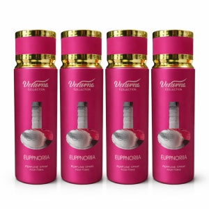 Pachet 4x Body Mist Euppnoria Verona Collection 200ml – Parfum Dulce & Seducător pentru Femei