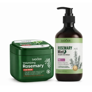 Pachet SADOER Rozmarin – Reparare & Volum (Șampon 350ml + Mască 500g)