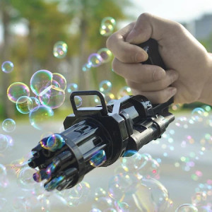 Pistol de facut baloane cu baterii, Gatling Bubble Gun, 20 cm, Baloane de sapun - Img 3