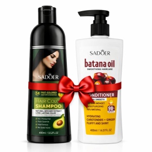 Șampon Nuanțator NEGRU 400 ml + Balsam Batana 400 ml