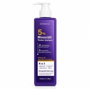 KORMESIC Minoxidil 5% Thicker Shampoo pentru Femei – Șampon cu Batana, Rozmarin, Ricin și Biotină, 300 ml