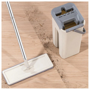 Mop Cu Doua Recipiente Separate Si 2x Capete Din Microfibra + 2 rezerve mop cadou - Img 3