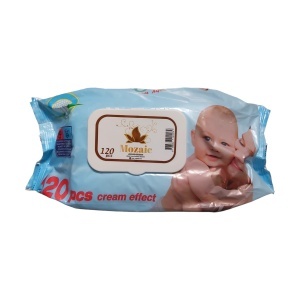 Mozaic Șervețele Umede 120 buc Cream Effect pentru Bebeluși - Img 1