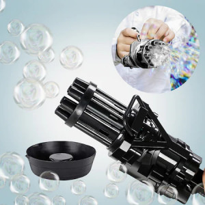 Pistol de facut baloane cu baterii, Gatling Bubble Gun, 20 cm, Baloane de sapun - Img 4