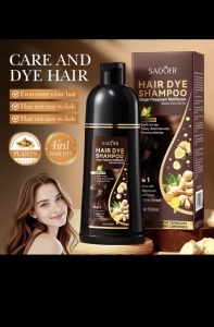SADOER Hair Dye Shampoo 4in1 cu Ghimbir si Polygonum Multiflorum nuantator - Maro, 500ml