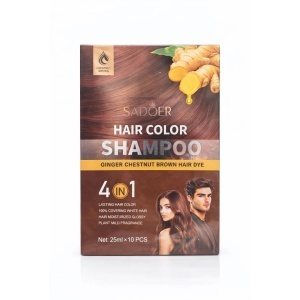 Șampon colorant Șaten SADOER Hair Color Shampoo Ginger Chestnut Brown, 10x25ml