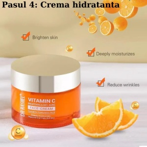 Set 5 Produse Anti - Aging cu Vitamina C, Acid Hialuronic si Niacinamide pentru Luminozitate - Dr. Rashel Skin Care - Img 5