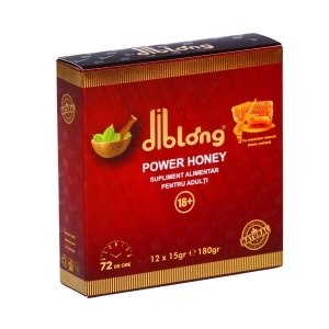 Diblong Power Honey – Miere Premium cu Plante, 12 Plicuri x 15g - 1 cutie - Img 1