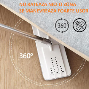 Mop Cu Doua Recipiente Separate Si 2x Capete Din Microfibra + 2 rezerve mop cadou - Img 4