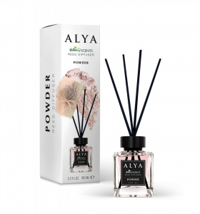 Odorizant camera cu betisoare cu aroma de Powder, ALYA 100 ML