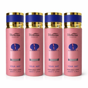 Pachet 4x Body Mist Your Way Verona Collection 200ml – Parfum Dulce & Floral pentru Femei