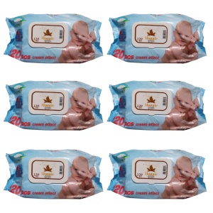 Pachet Familie Smart 6x Șervețele Umede Mozaic Cream Effect 120 buc pentru Bebeluși