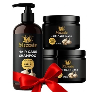 Pachet Promo Mozaic – 2 Măști Usturoi 475ml + 1 Șampon Usturoi 1000ml