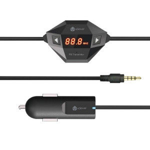 iClever IC-F27 Transmițător FM universal fără fir pentru mașină cu încărcător de mașină USB pentru smartphone - Img 1