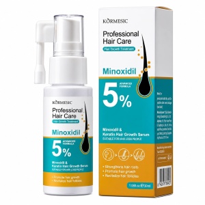 Kormesic Minoxidil 5% & Keratin – Ser pentru Îngrijirea Scalpului și a Părului, 30ml