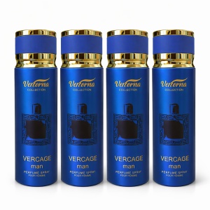 Pachet 4x Body Mist Vercage Man Verona Collection 200ml – Parfum Masculin Fresh & Seducător